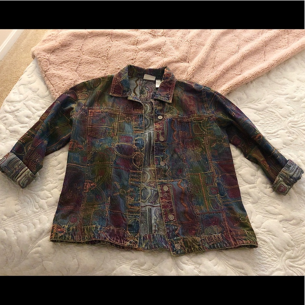 Vintage denim jacket with embroidery
